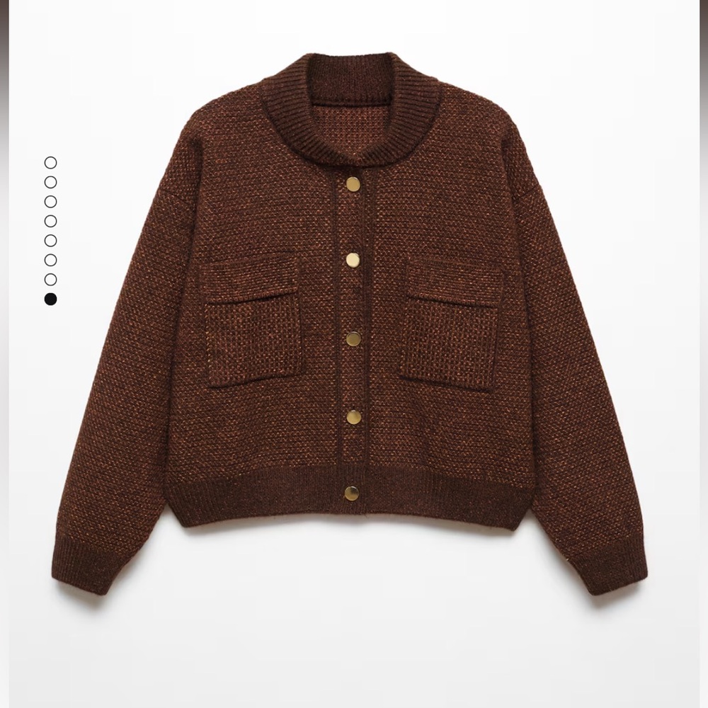 MANGO Bomber-Style Cardigan with Pockets